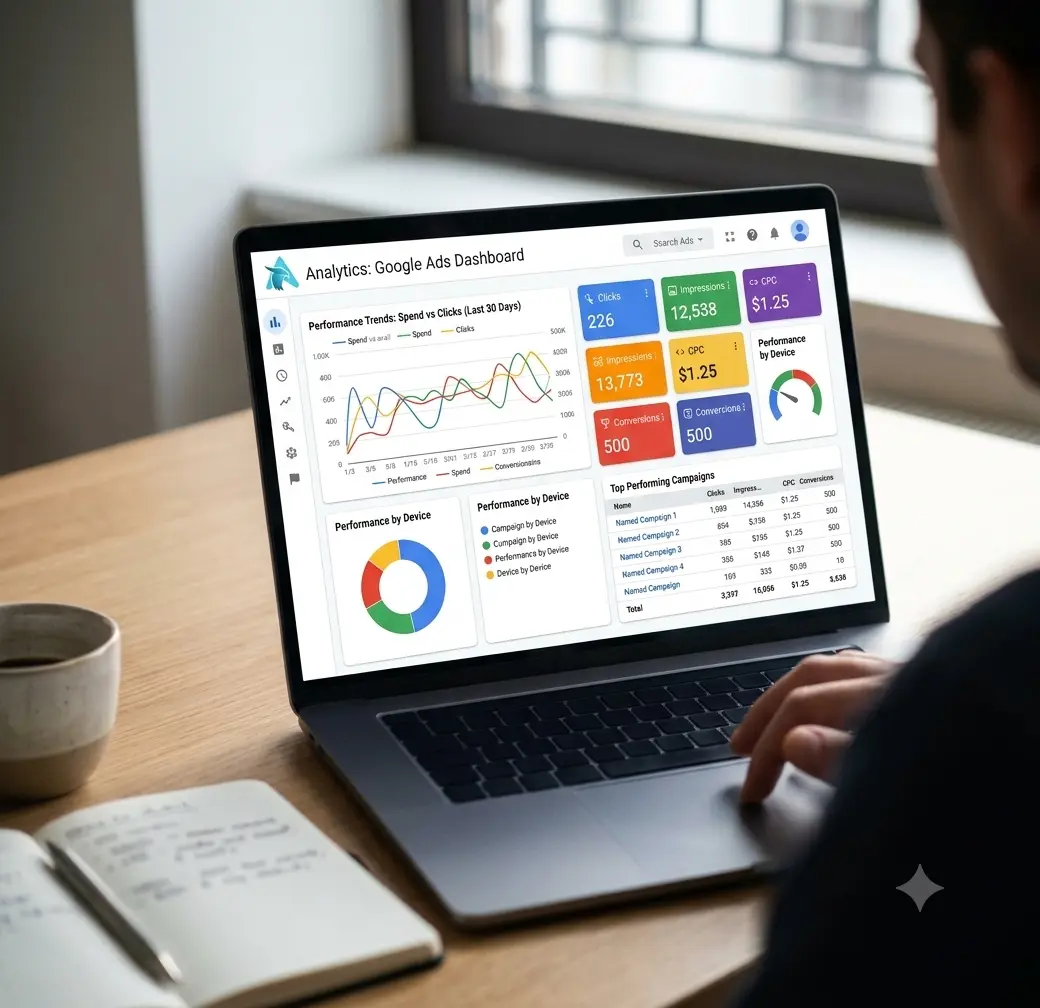 Google Ads campaign management dashboard